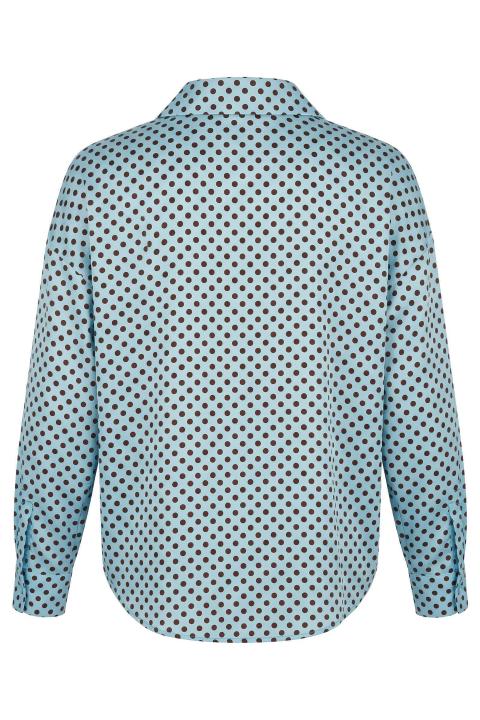 Camicia polo viscosa fantasia celeste/moro - Primavera Estate 2026 | Brend