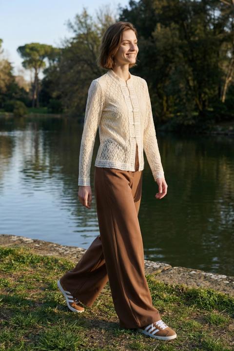 Camicia pizzo passamaneria panna - Primavera Estate 2026 | Brend