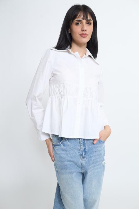 Camicia riprese vita bianco - Primavera Estate 2026 | Brend