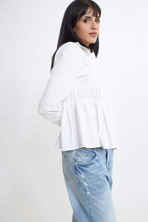 Camicia riprese vita bianco - Primavera Estate 2026 | Brend