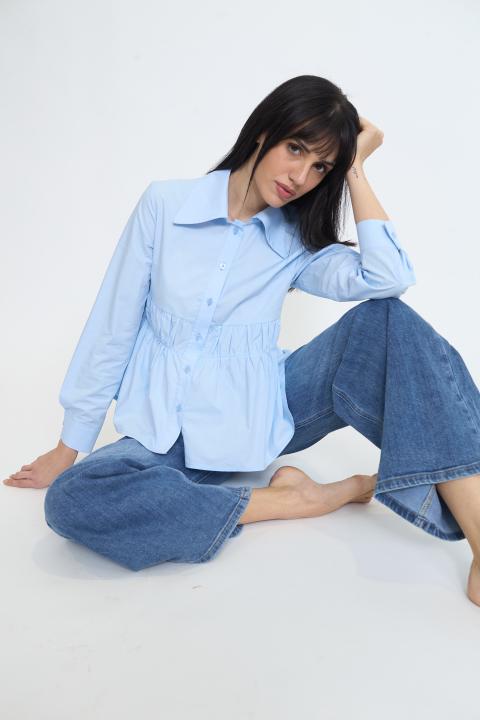 Camicia riprese vita celeste - Primavera Estate 2026 | Brend