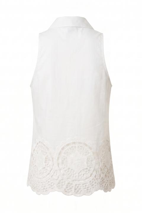 Camicia america con ricami bianco - Primavera Estate 2026 | Brend
