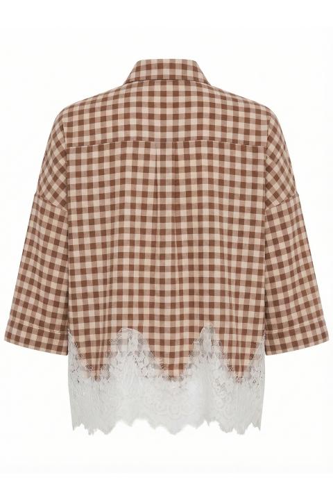Camicia fondo pizzo vichy moro - Primavera Estate 2026 | Brend