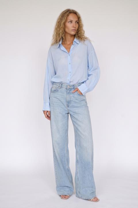 Camicia over con collo celeste - Primavera Estate 2026 | Brend