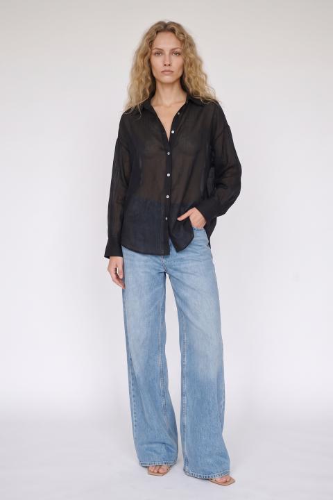 Camicia over con collo nero - Primavera Estate 2026 | Brend