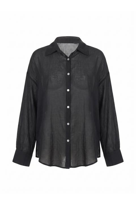 Camicia over con collo nero - Primavera Estate 2026 | Brend
