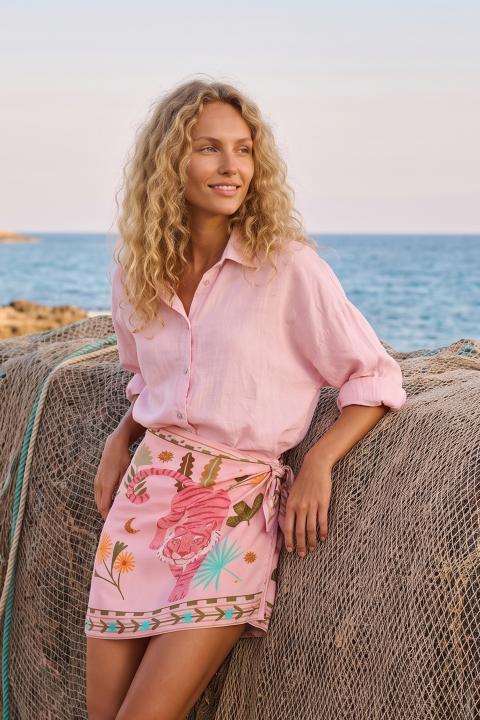 Camicia over con collo rosa - Primavera Estate 2026 | Brend
