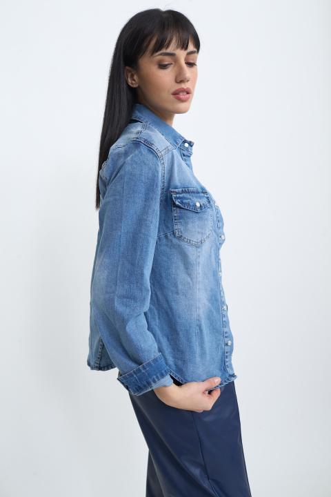 Camicia denim taschini denim medio - Primavera Estate 2026 | Brend