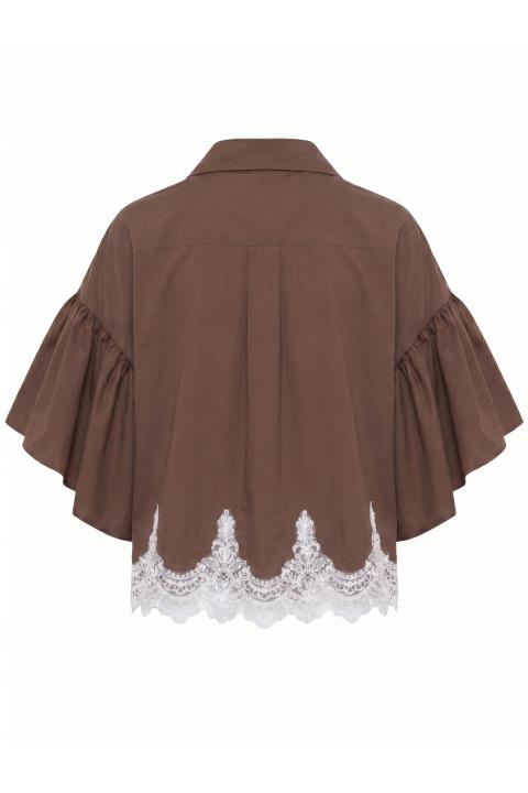 Camicia pizzo mezza manica moro - Primavera Estate 2026 | Brend