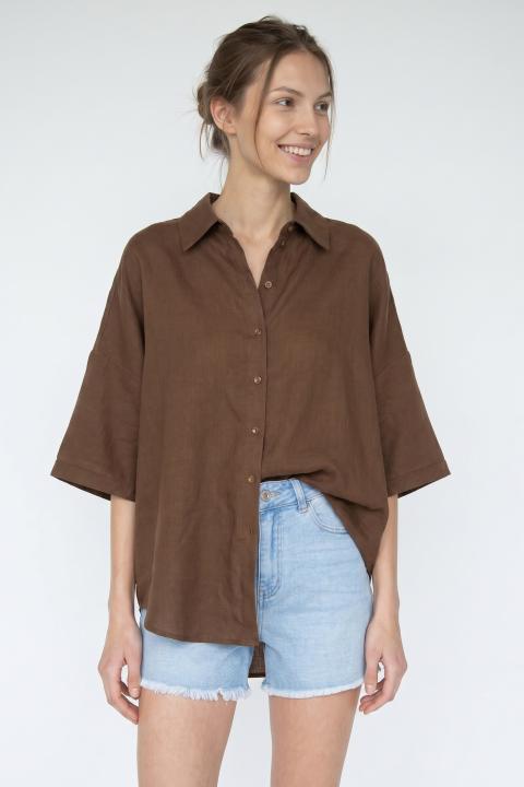 Camicia kimono asimmetrica moka - Primavera Estate 2026 | Brend