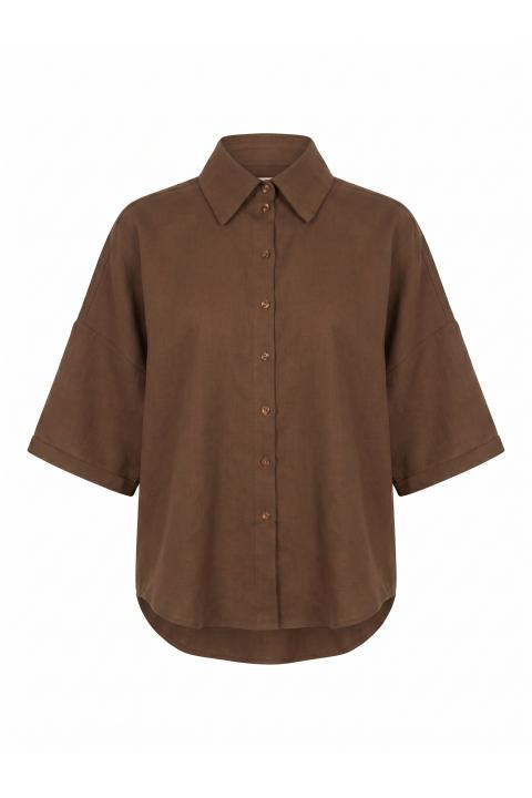 Camicia kimono asimmetrica moka - Primavera Estate 2026 | Brend