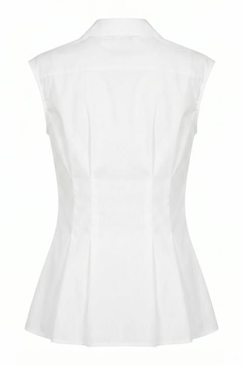 Camicia smanicata doppi cugni bianco - Primavera Estate 2026 | Brend