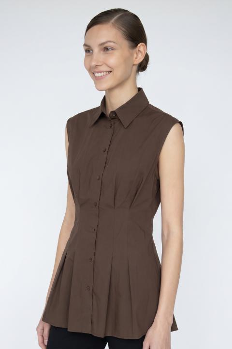 Camicia smanicata doppi cugni moro - Primavera Estate 2026 | Brend