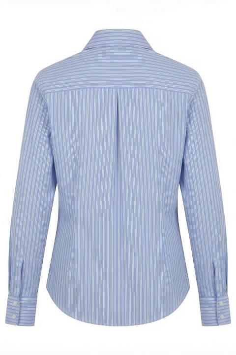 Camicia asimmetrica rigata rigo celeste-moro - Primavera Estate 2026 | Brend