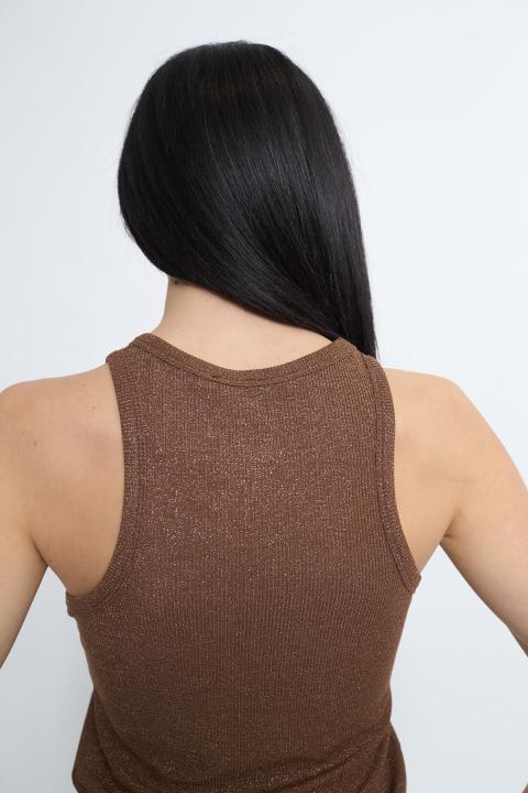 Canotta costine lurex cioccolato - Primavera Estate 2026 | Brend