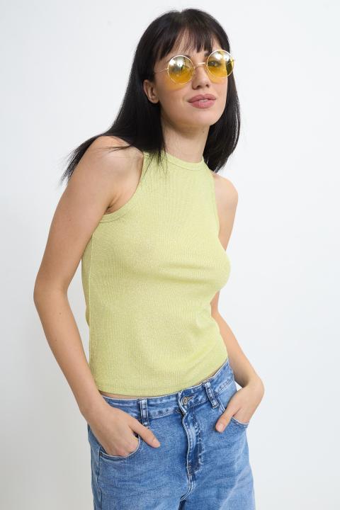 Canotta costine lurex lime - Primavera Estate 2026 | Brend