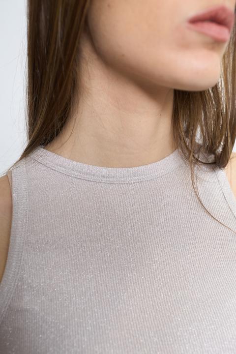 Canotta costine lurex sabbia - Primavera Estate 2026 | Brend