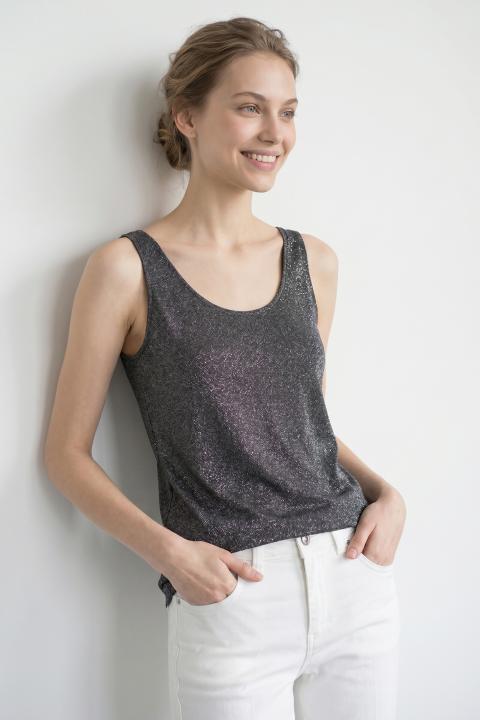 Canotta lurex nero - Primavera Estate 2026 | Brend