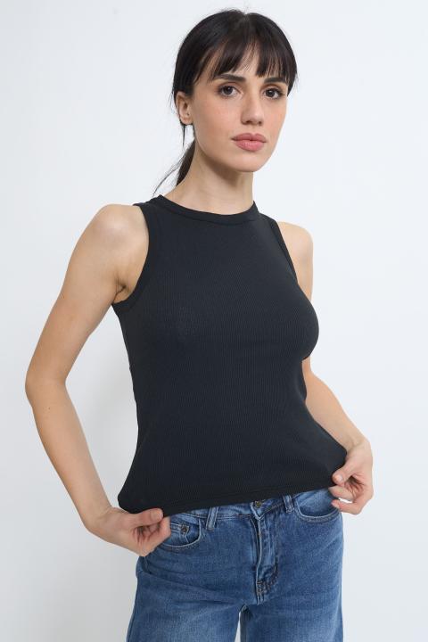 Canotta vogatore costine nero - Primavera Estate 2026 | Brend