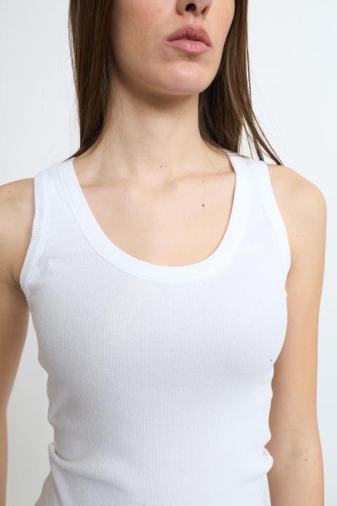 Canotta girocollo costine bianco - Primavera Estate 2026 | Brend