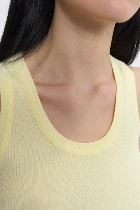 Canotta girocollo costine giallo - Primavera Estate 2026 | Brend