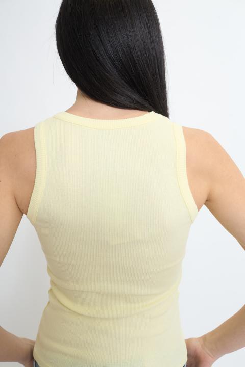 Canotta girocollo costine giallo - Primavera Estate 2026 | Brend