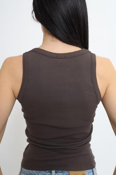 Canotta girocollo costine moro - Primavera Estate 2026 | Brend