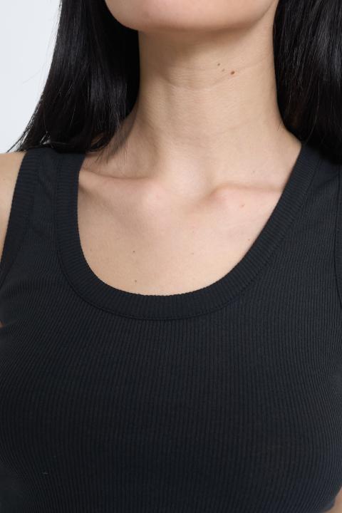 Canotta girocollo costine nero - Primavera Estate 2026 | Brend