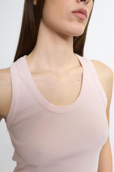 Canotta girocollo costine rosa - Primavera Estate 2026 | Brend