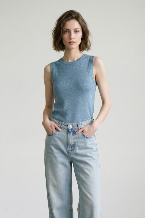 Canotta lurex azzurro - Primavera Estate 2026 | Brend