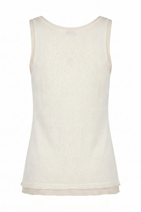Canotta scollo V doppiata beige/bianco - Primavera Estate 2026 | Brend