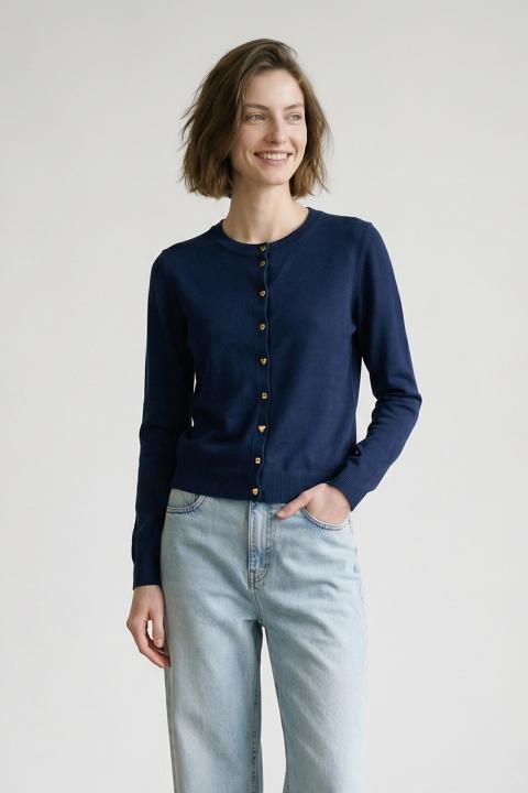 Cardigan bottoni oro blu - Primavera Estate 2026 | Brend
