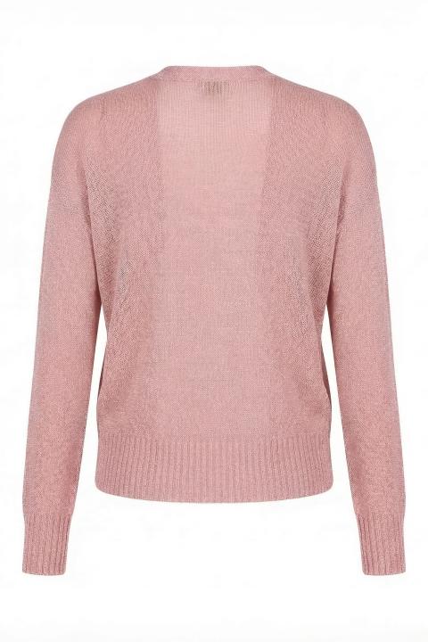 Cardigan aperto lurex rosa - Primavera Estate 2026 | Brend