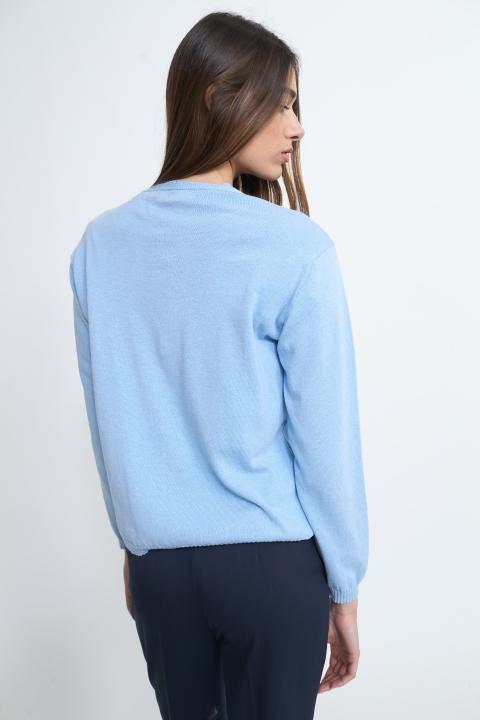 Cardigan scollo V celeste - Primavera Estate 2026 | Brend