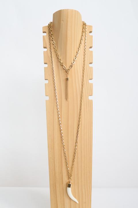 Collana catena horn oro/panna - Primavera Estate 2026 | Brend
