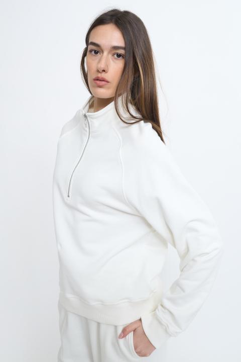 Felpa polo zip panna - Primavera Estate 2026 | Brend