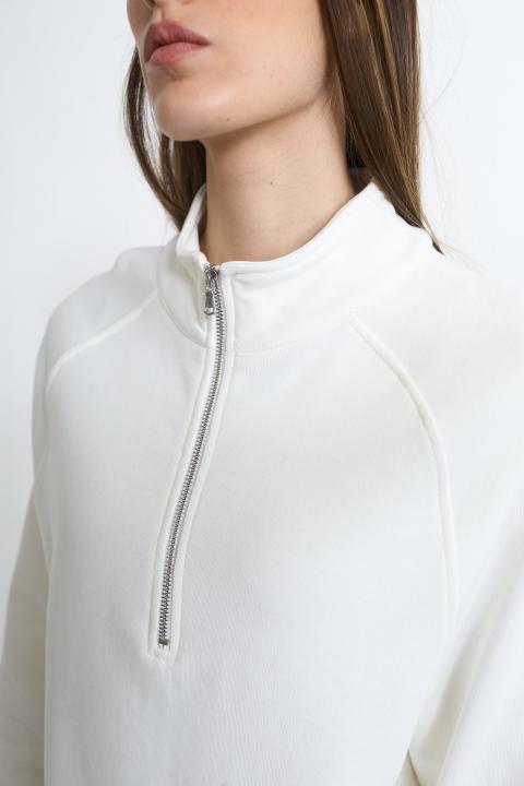 Felpa polo zip panna - Primavera Estate 2026 | Brend