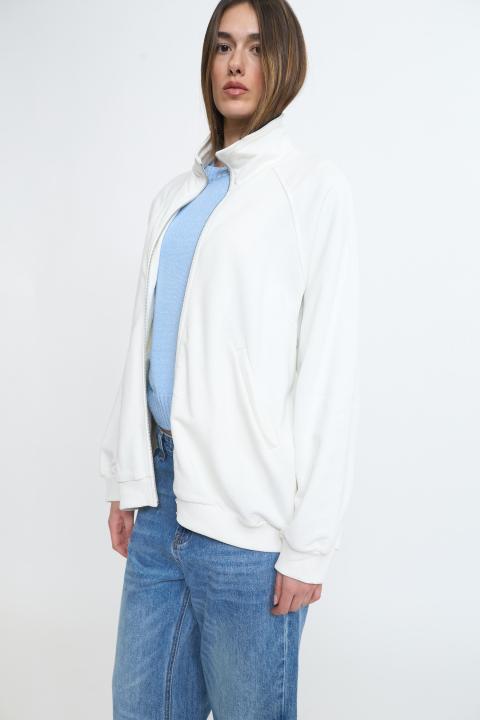 Felpa over zip panna - Primavera Estate 2026 | Brend