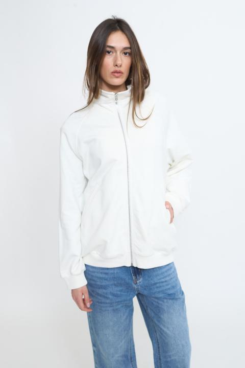 Felpa over zip panna - Primavera Estate 2026 | Brend