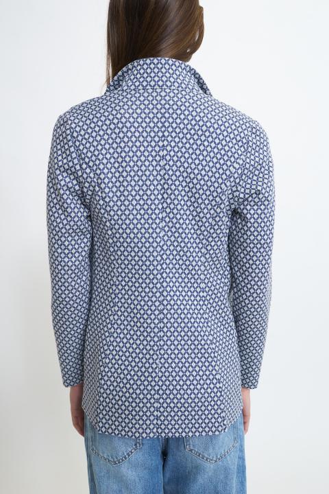 Giacca sciallata jacquard rombetto blu - Primavera Estate 2026 | Brend