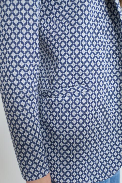 Giacca sciallata jacquard rombetto blu - Primavera Estate 2026 | Brend