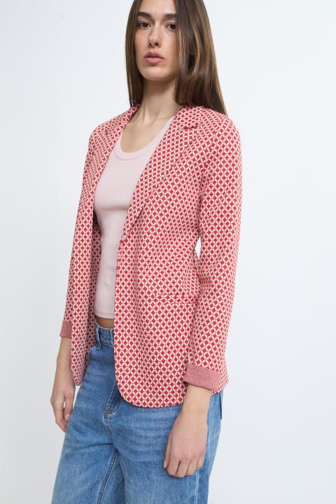 Giacca sciallata jacquard rombetto rosso - Primavera Estate 2026 | Brend