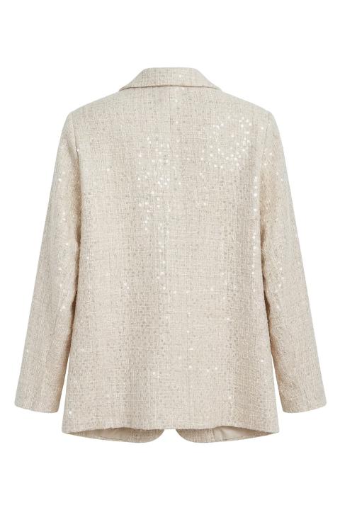 Giacca dritta bouclè paillettes panna - Primavera Estate 2026 | Brend