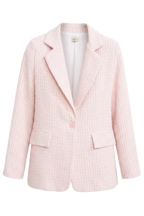 Giacca dritta bouclè paillettes rosa - Primavera Estate 2026 | Brend