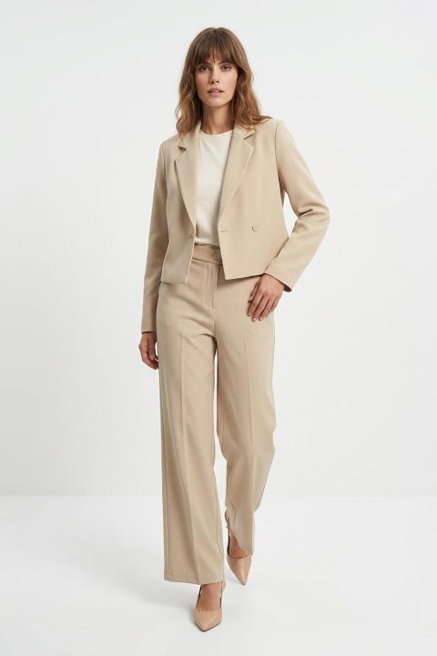 Giacca crop incrocio beige - Primavera Estate 2026 | Brend