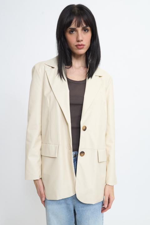 Giacca over effetto pelle beige - Primavera Estate 2026 | Brend