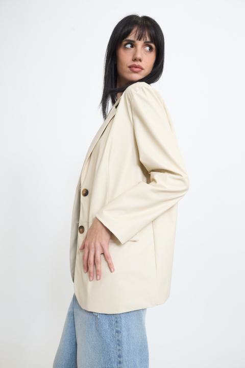 Giacca over effetto pelle beige - Primavera Estate 2026 | Brend