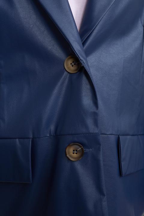 Giacca over effetto pelle blu - Primavera Estate 2026 | Brend