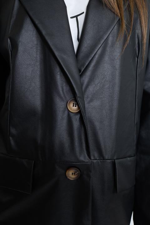 Giacca over effetto pelle nero - Primavera Estate 2026 | Brend