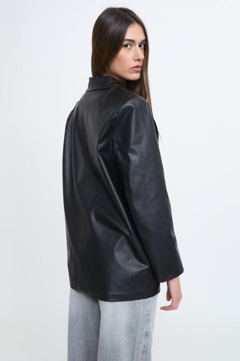 Giacca over effetto pelle nero - Primavera Estate 2026 | Brend